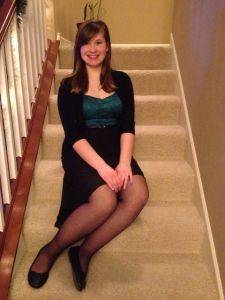 Bilden togs i december 2013, men Dottern hade samma klänning på sig till dansen igår, lördag.