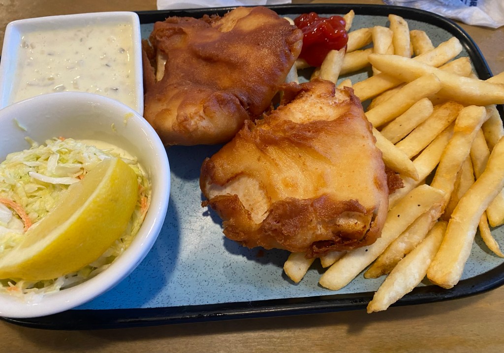 Beer battered wahoo ( Ono) fish and&nbsp;chips